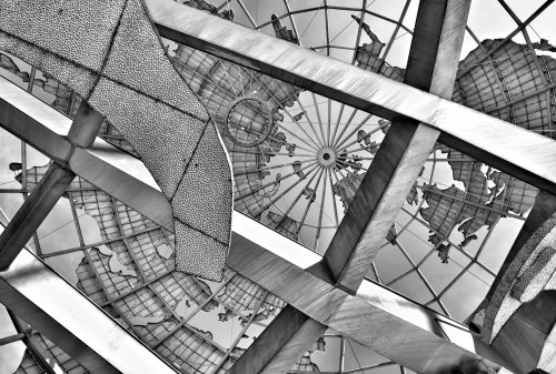 Looking Up into the Globe at Flushing Meadows Park