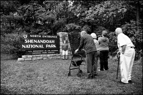 Elderly folk appreciating the park. They moved slow, but stuck a cord inside me. America's National Parks are for everyone, every age. 