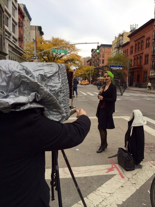 Before we began, I busted out my Deardorff 8x10 with Kodak 14" lens and made two exposures with Berrger BPF200. Yup, I'm the kind of guy who shows up to shoot film still with a wooden 8x10 camera. Truth is, the Paul Strand retrospective at the Philly Museum of Art I had just scene inspired me and with a great model at your disposal such as Paradox, you gotta make the most of the collaboration.